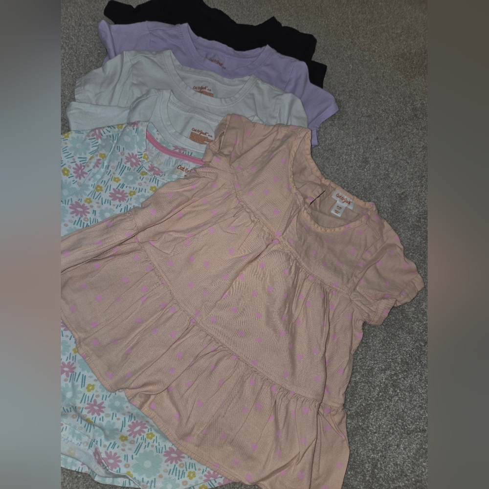 Girls' Short Sleeve Tops Set